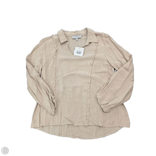Blouse Long Sleeve By Hayden La In Tan, Size: S