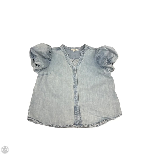 Top Short Sleeve By Cmc In Blue Denim, Size: M