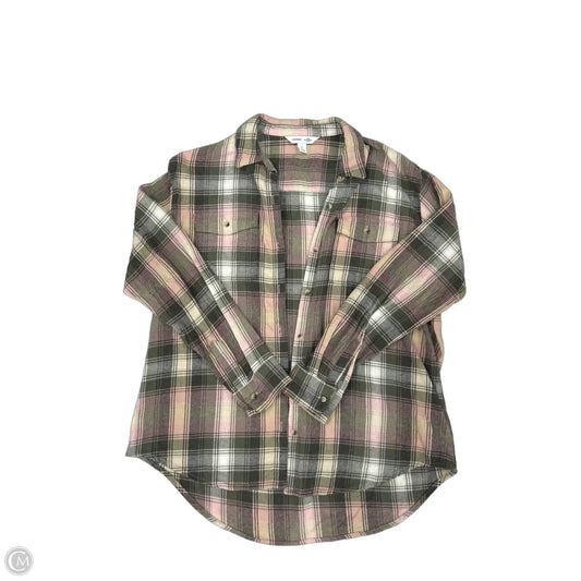 Top Long Sleeve By Old Navy In Plaid Pattern, Size: L