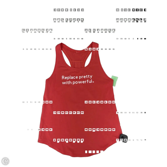 Athletic Tank Top By Lululemon In Red, Size: 6