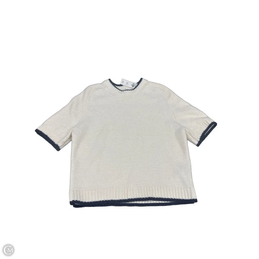 Top Short Sleeve By Abercrombie And Fitch In Cream, Size: M