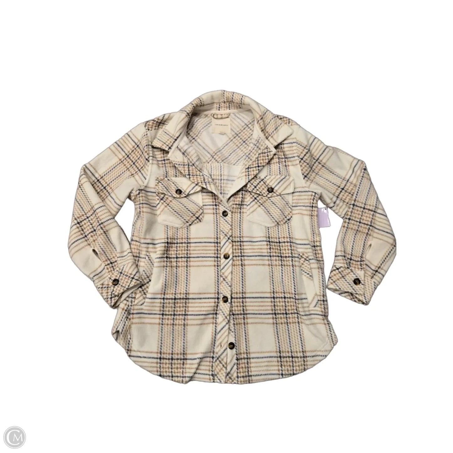 Jacket Shirt By Thread And Supply In Cream & Tan, Size: L