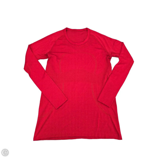 Athletic Top Long Sleeve Crewneck By Lululemon In Red, Size: L