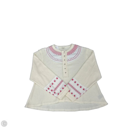 Top Long Sleeve By Pol In Cream, Size: S