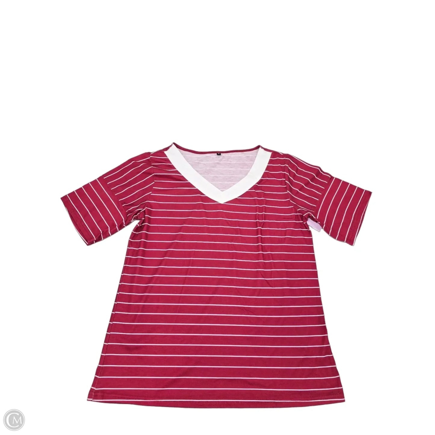 Top Short Sleeve Basic By Cmf In Red, Size: M