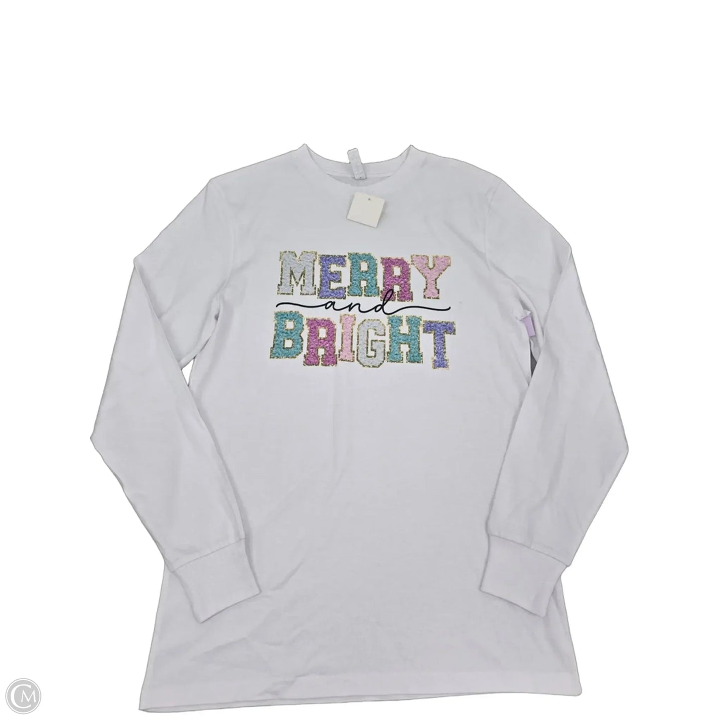 Top Long Sleeve Basic By Cmf In White, Size: S