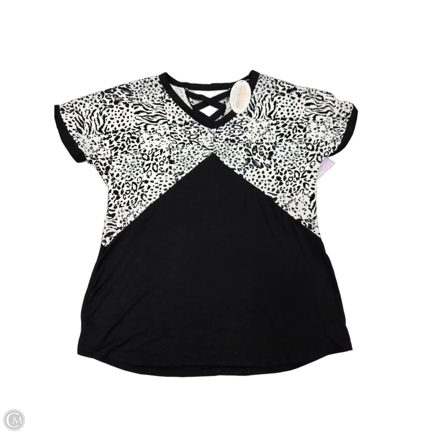 Top Short Sleeve By Heimish Usa In Black & White, Size: S