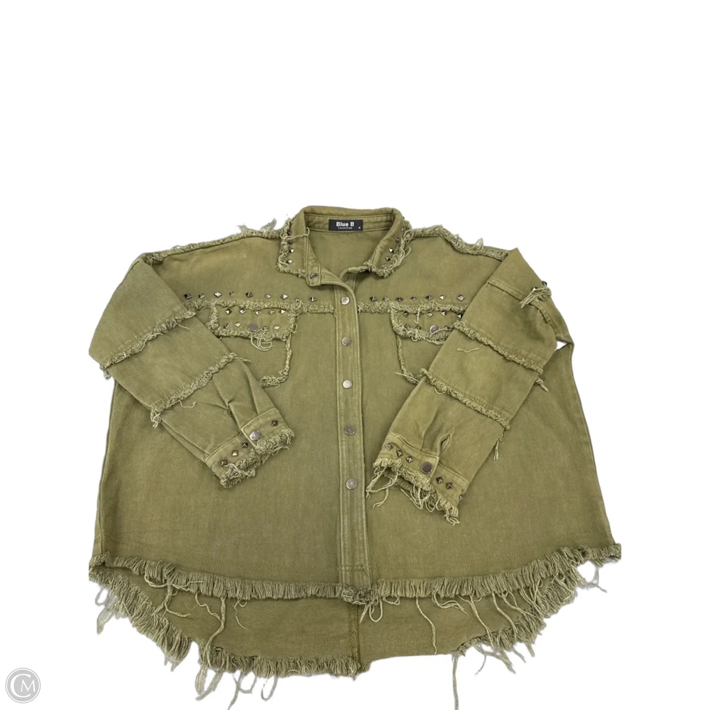 Jacket Shirt By Blue B In Green, Size: M
