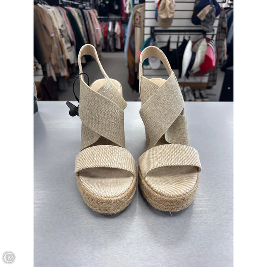 Sandals Heels Wedge By Ralph Lauren In Tan, Size: 8.5