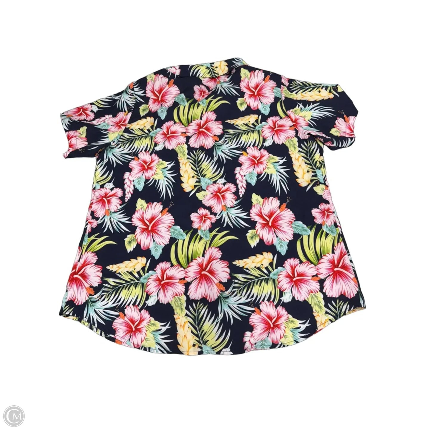 Top Short Sleeve By Cmf In Tropical Print, Size: L