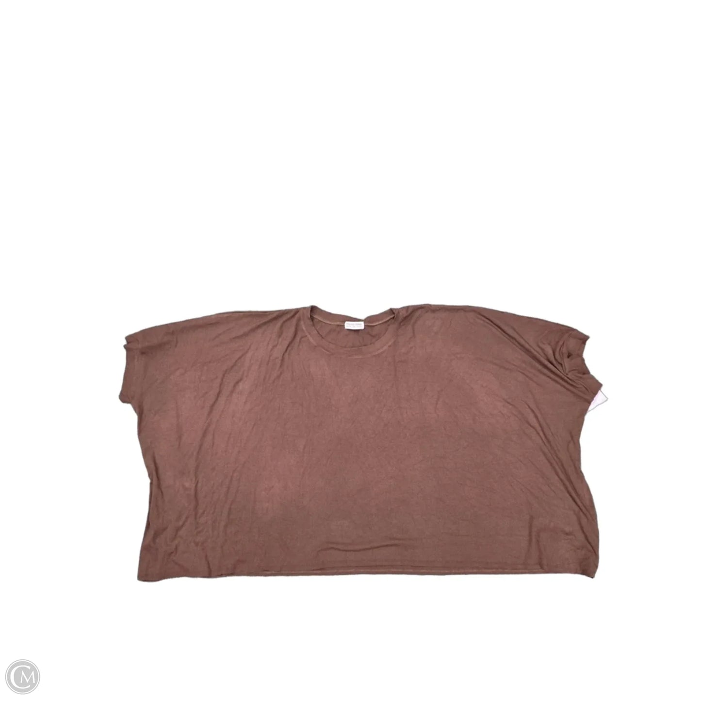 Top Short Sleeve Basic By Discount Divas In Brown, Size: 3x
