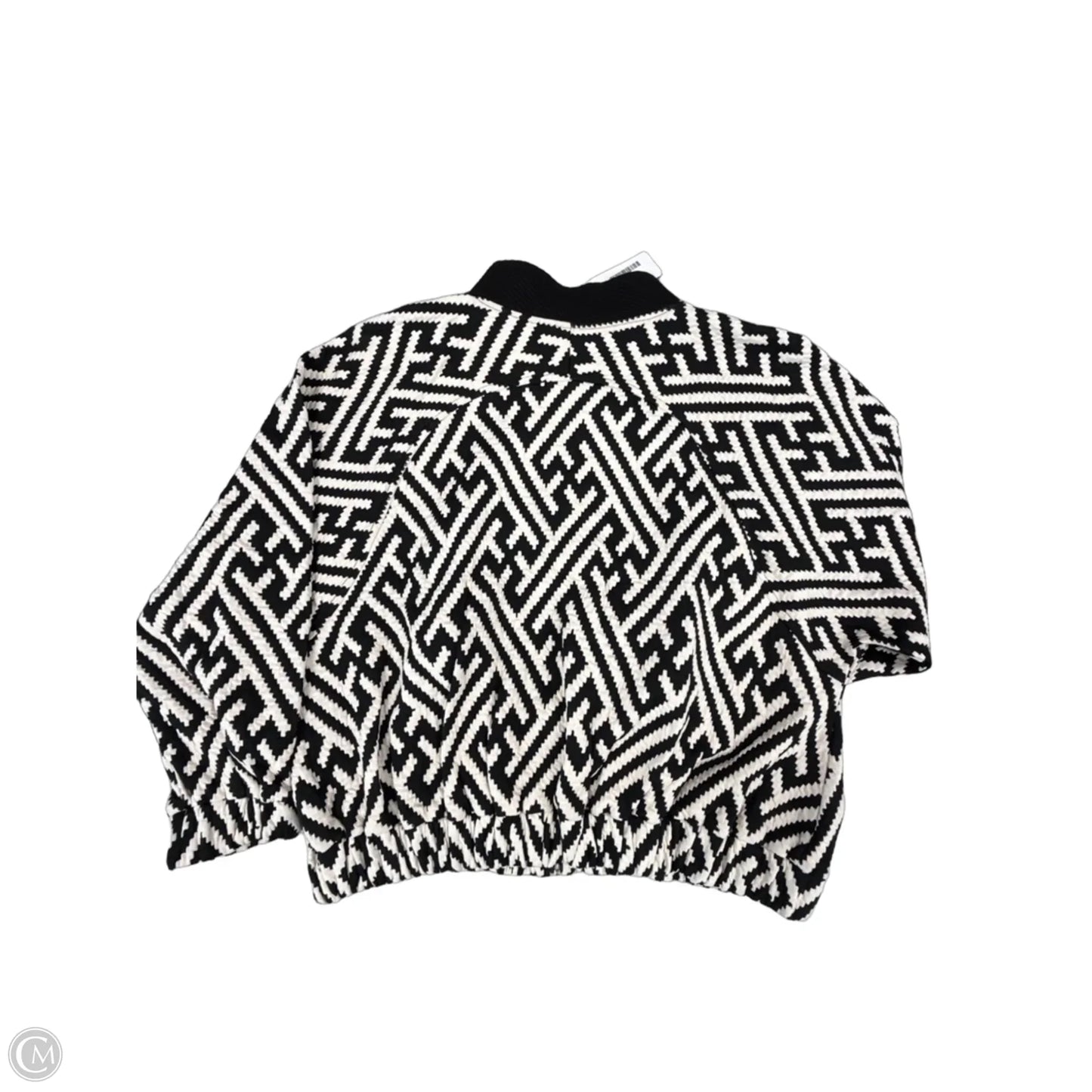 Top Long Sleeve By Cmc In Black & White, Size: M