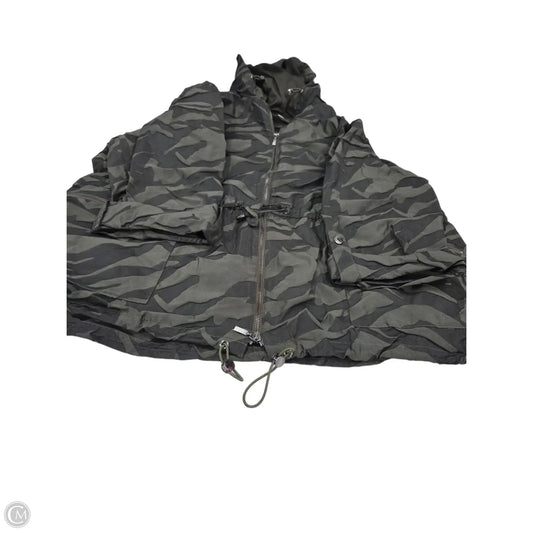 Jacket Windbreaker By Chicos In Black & Green, Size: 1x