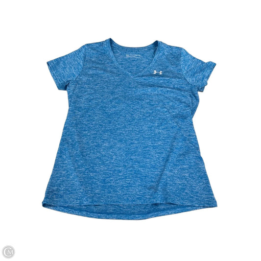 Athletic Top Short Sleeve By Under Armour In Blue, Size: L