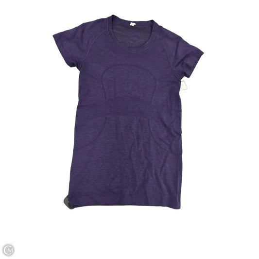 Athletic Top Short Sleeve By Lululemon In Purple, Size: 8