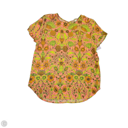 Top Short Sleeve Basic By H&m In Floral Print, Size: L