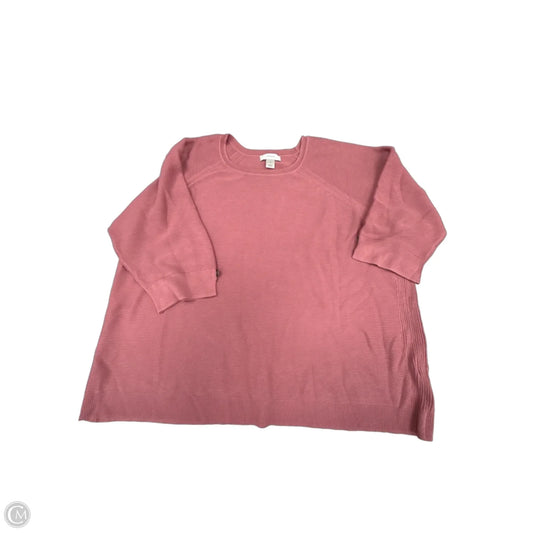 Top Short Sleeve By Cj Banks In Pink, Size: 3x
