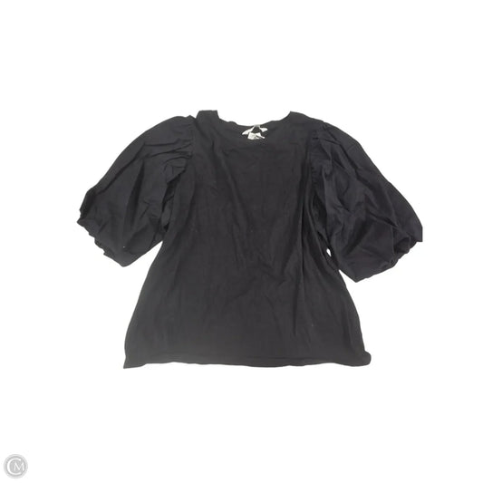 Top Short Sleeve By H&m In Black, Size: S