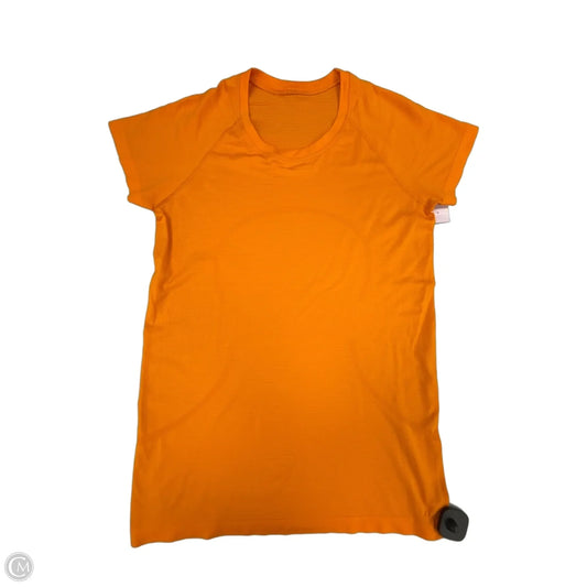 Athletic Top Short Sleeve By Lululemon In Orange, Size: 10