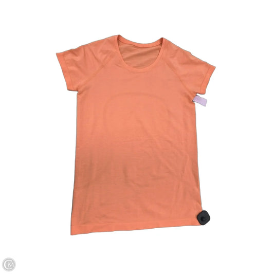 Top Short Sleeve By Lululemon In Orange, Size: 10