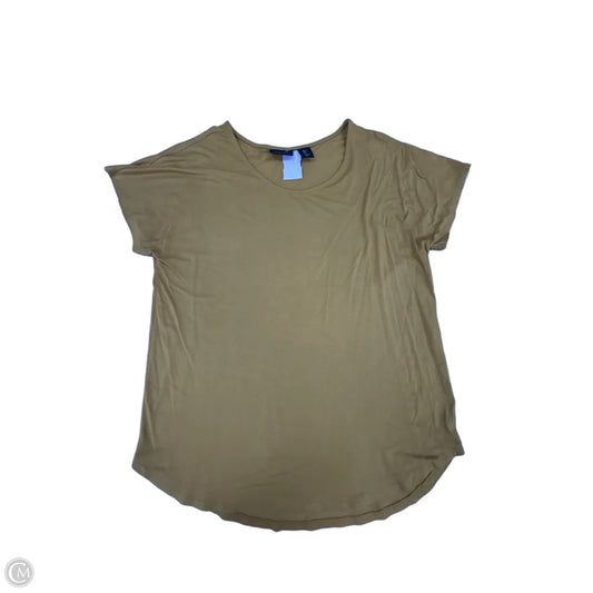 Top Short Sleeve Basic By Adrienne Vittadini In Gold, Size: L