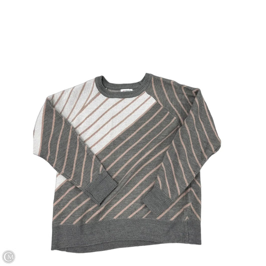 Sweater By Liz Claiborne In Grey & White, Size: Xl