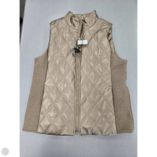 Vest Puffer & Quilted By Chicos In Gold, Size: L