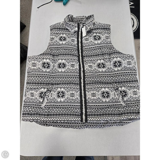 Vest Puffer & Quilted By Lands End In Black & White, Size: 3x
