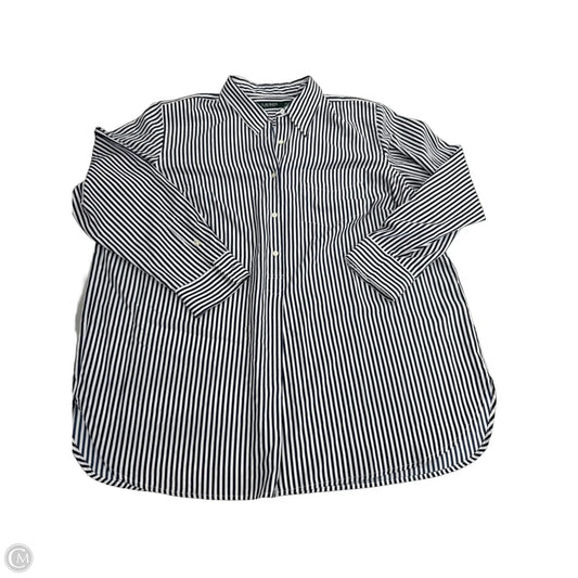 Blouse Long Sleeve By Lauren By Ralph Lauren In Striped Pattern, Size: 2x