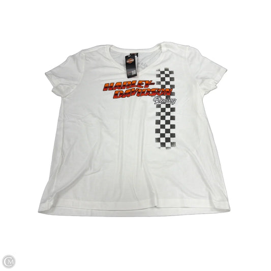 Top Short Sleeve By Harley Davidson In White, Size: 2x
