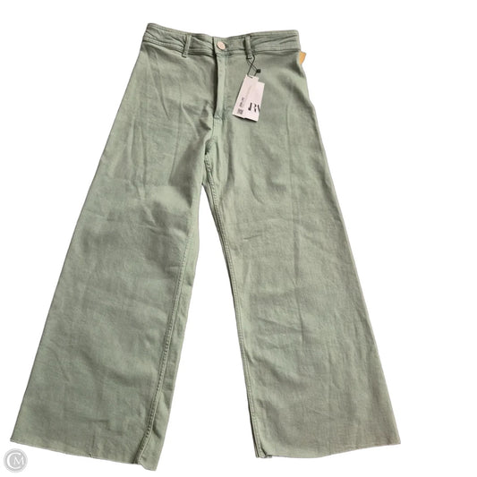 Jeans Wide Leg By Zara In Green Denim, Size: 12