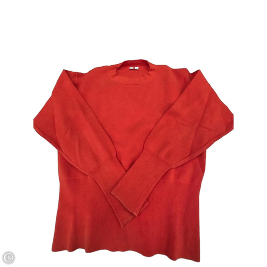Top Long Sleeve By Uniqlo In Orange, Size: S