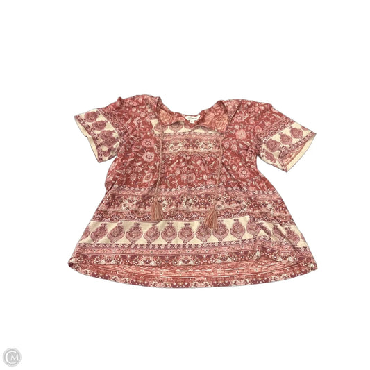 Top Short Sleeve By Lucky Brand In Paisley Print, Size: S