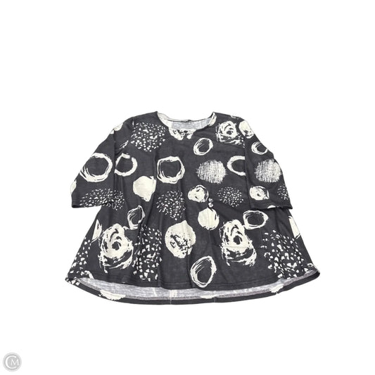 Top 3/4 Sleeve By Cme In Black & White, Size: L