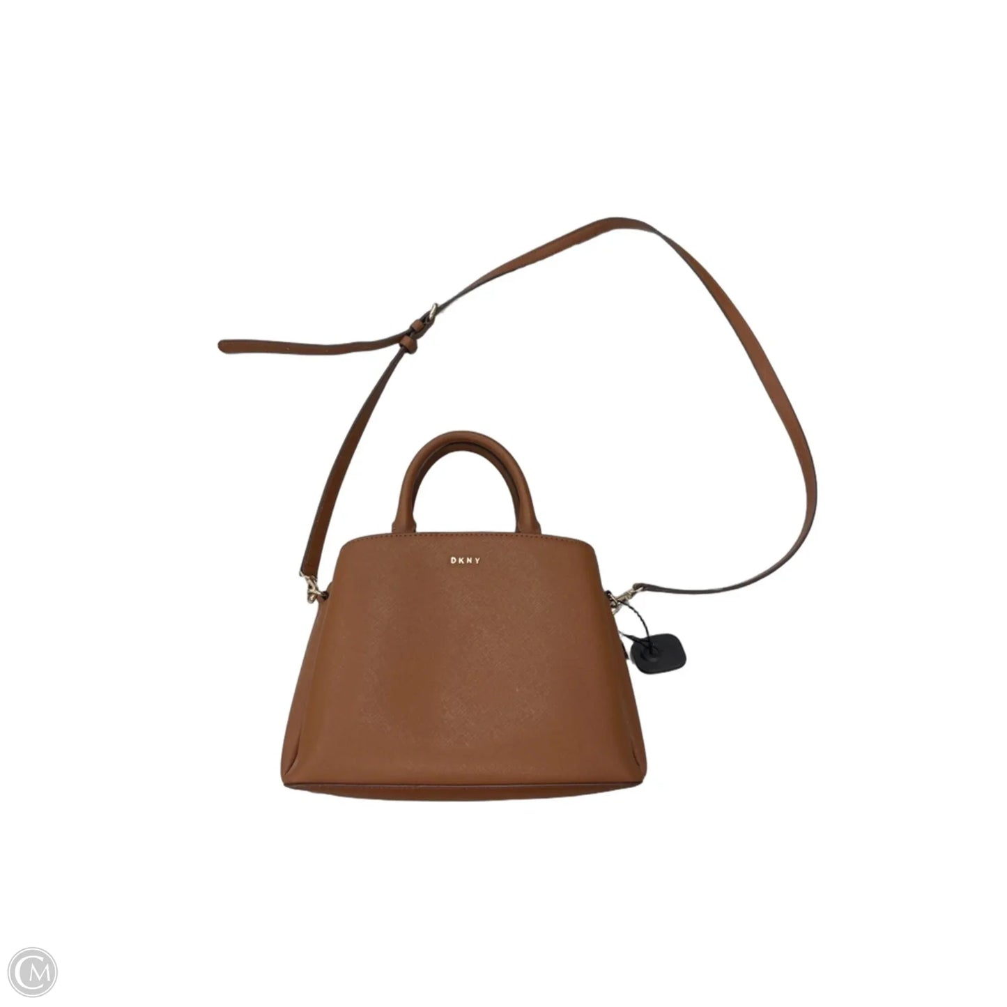 Handbag Leather By Dkny, Size: Medium