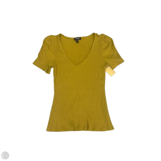 Top Short Sleeve By Express In Yellow, Size: S