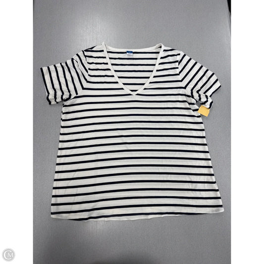 Top Short Sleeve By Old Navy In Blue & White, Size: S