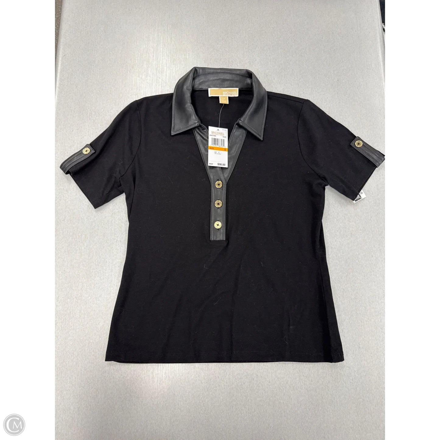 Top Short Sleeve By Michael By Michael Kors In Black, Size: S