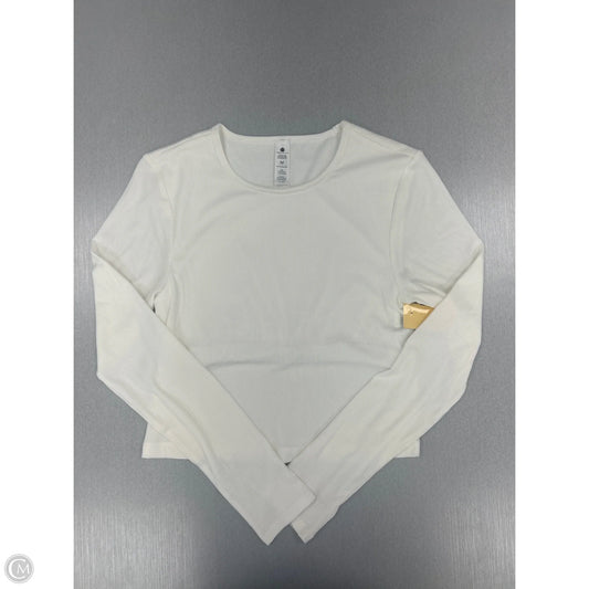 Athletic Top Long Sleeve Crewneck By Yogalicious In White, Size: M