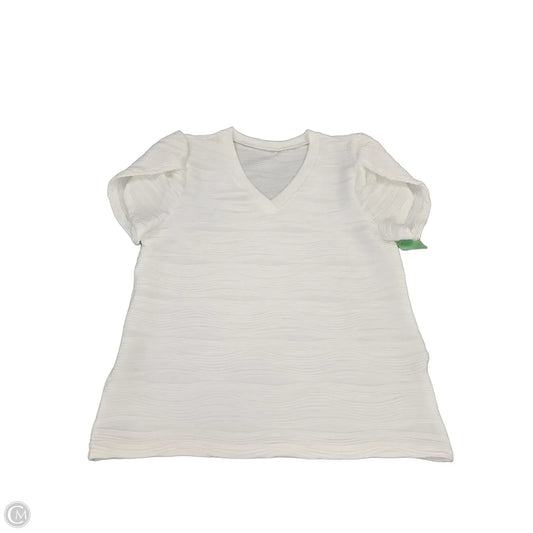 Top Short Sleeve By Cmf In White, Size: L