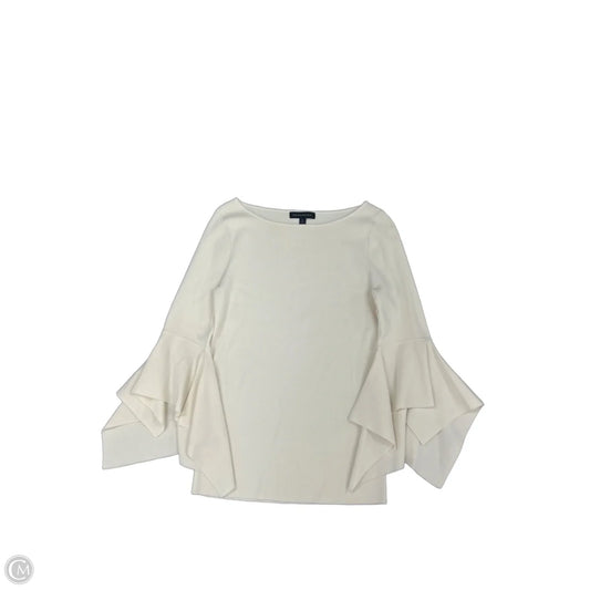 Top Long Sleeve By Banana Republic In Cream, Size: M