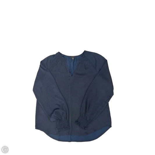 Top Long Sleeve By Ann Taylor In Navy, Size: S