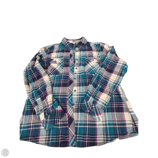 Top Long Sleeve By Duluth Trading In Plaid Pattern, Size: Xxl