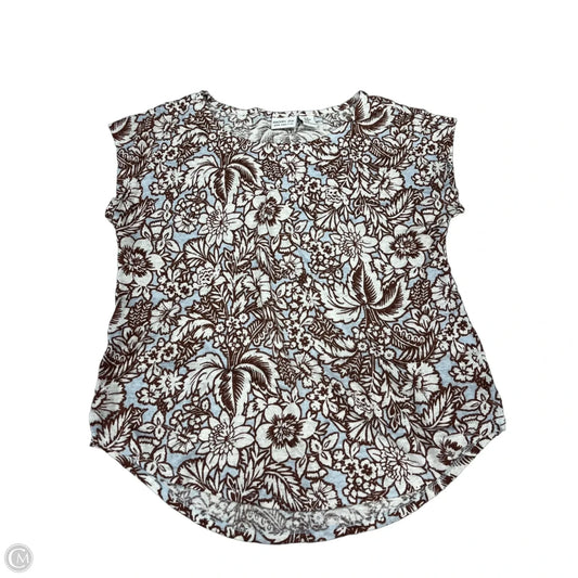 Top Short Sleeve By Rachel Zoe In Blue & Brown, Size: M