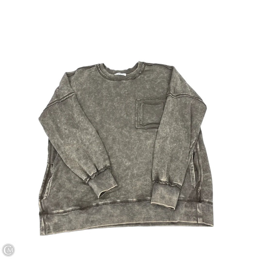 Sweatshirt Crewneck By Zenana In Brown, Size: L