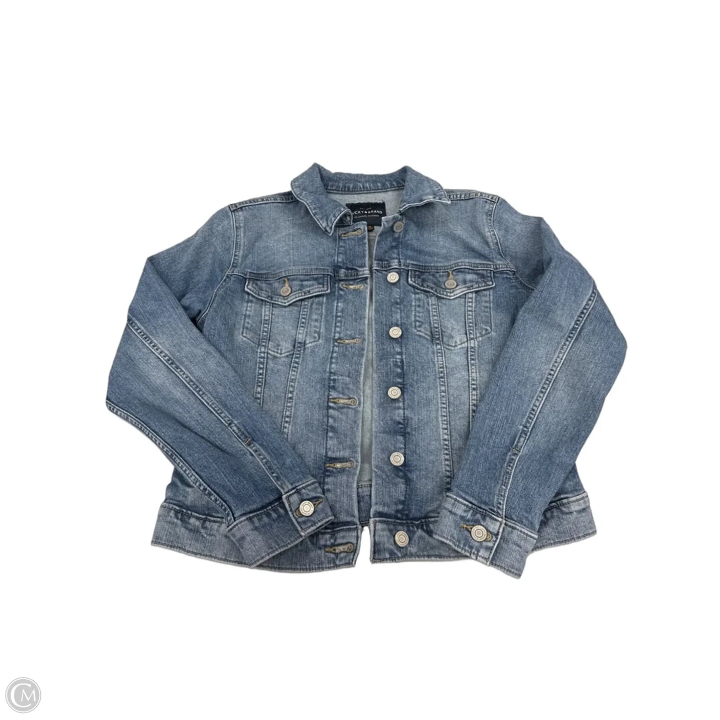 Jacket Denim By Lucky Brand In Blue Denim, Size: M