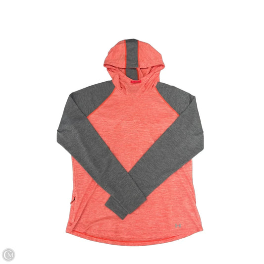 Athletic Top Long Sleeve Hoodie By Under Armour In Orange, Size: Xl