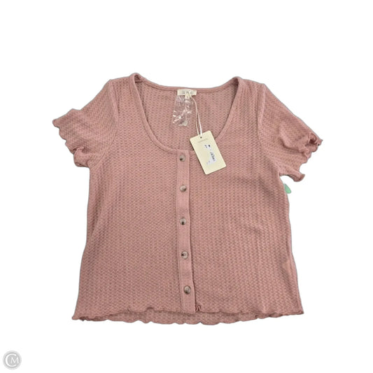 Top Short Sleeve By La Miel In Pink, Size: L