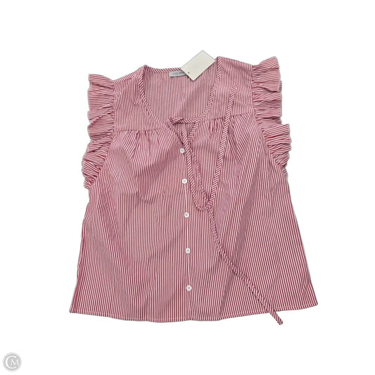 Top Short Sleeve By Miss Sparkling In Red & White, Size: Xl