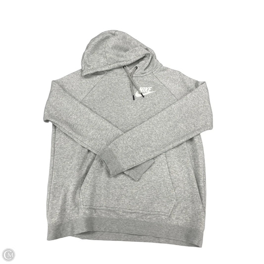 Sweatshirt Hoodie By Nike In Grey, Size: L